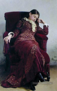  Repin Tableaux - portrait de repos de vera repina épouse de l artiste 1882 Ilya Repin